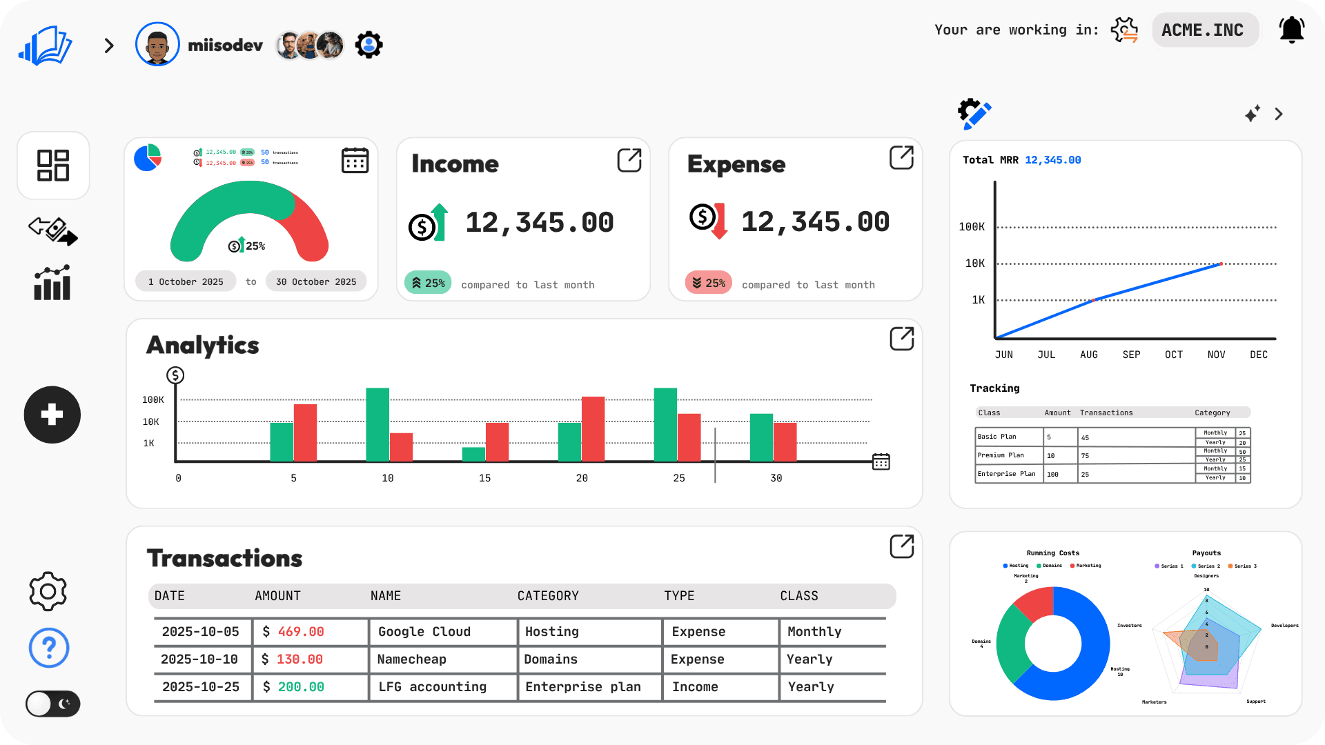 myClerkBook Dashboard Preview